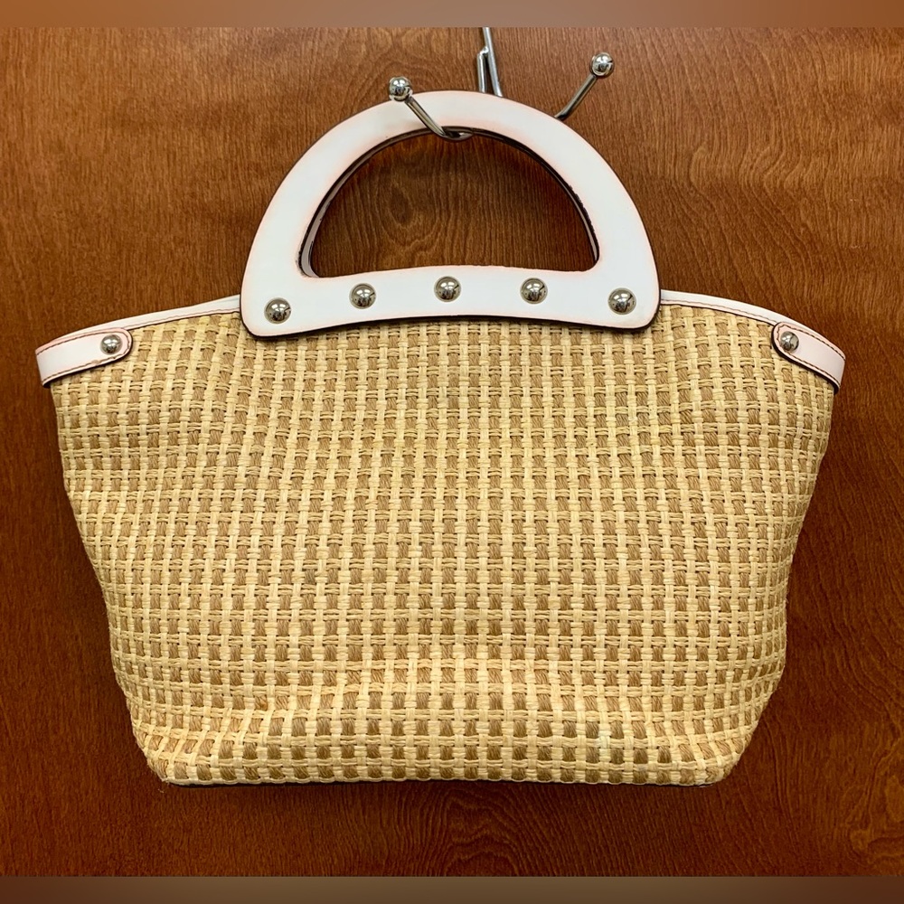 Maxx New York woven jute handbag